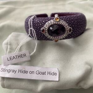 Judith Ripka Purple Stingray Bracelet  cuff with Amethyst  Gemstones